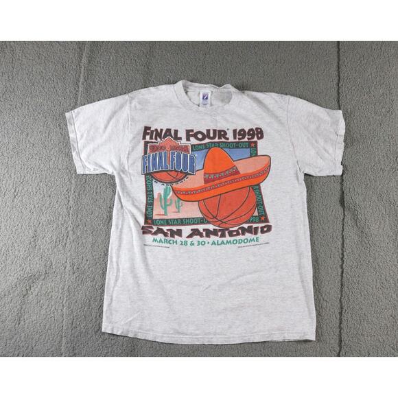 Vintage T Shirt 90s Large San Antonio Final Four Basketball NCAA Logo 7 USA - Picture 1 of 7